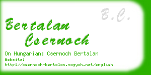 bertalan csernoch business card